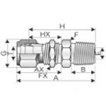 CS Male Bulkhead Connector Dimension